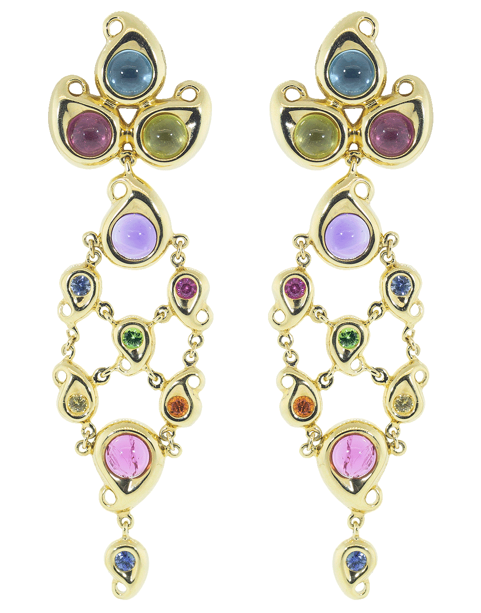 TAMARA COMOLLI-Candy Paisley Chandelier Earrings-YELLOW GOLD