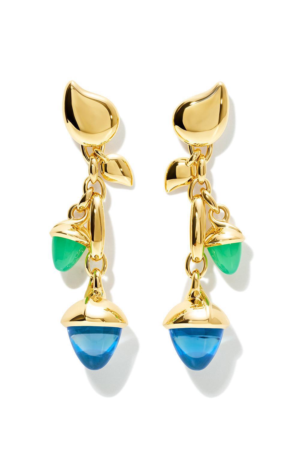Lagoon Two Acorn Mikado Earrings-YELLOW GOLD-JEWELRYFINE JEWELEARRING-TAMARA COMOLLI