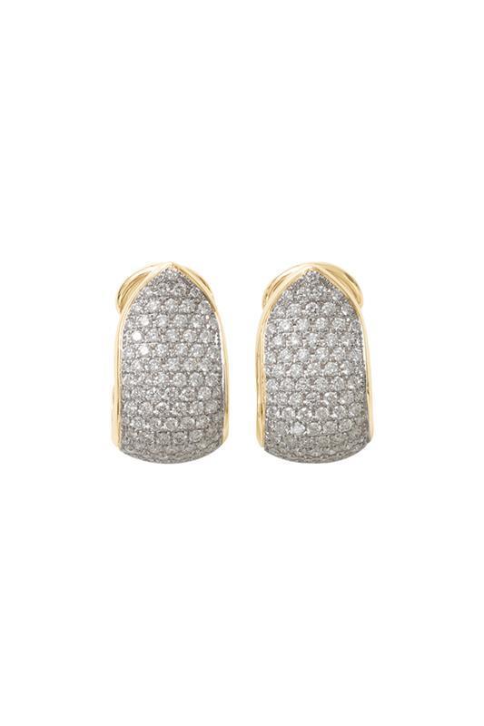 Large Diamond Clip Hoop Earrings - Yellow Gold-YELLOW GOLD-JEWELRYFINE JEWELEARRING-TAMARA COMOLLI