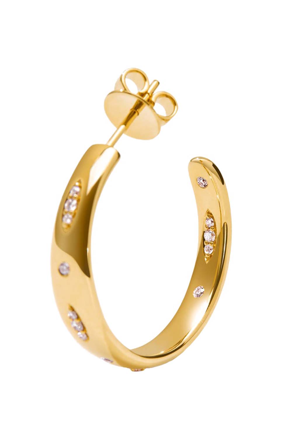 TAMARA COMOLLI-Large Diamond Gypsy Hoop Earrings-YELLOW GOLD