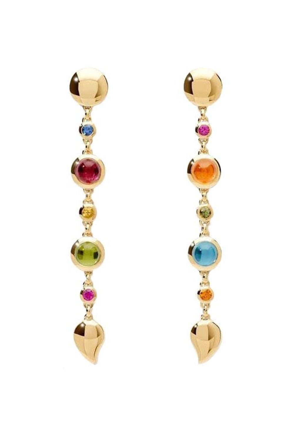 TAMARA COMOLLI-Long Candy Sapphire Bouton Earrings-YELLOW GOLD