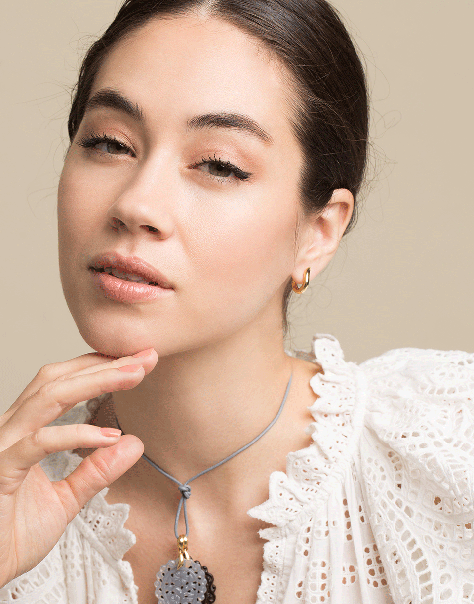 TAMARA COMOLLI-Small Drop Hoop Earrings-YELLOW GOLD