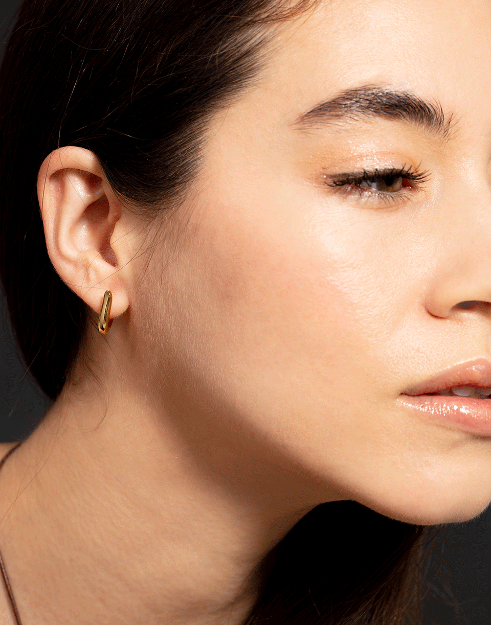 TAMARA COMOLLI-Small Drop Hoop Earrings-YELLOW GOLD