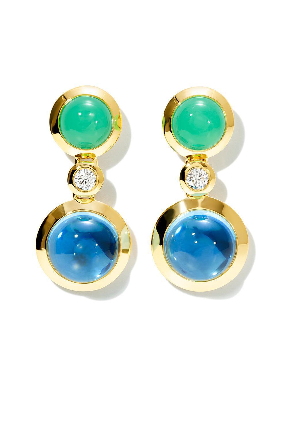 Two Cabochon Classic Lagoon Earrings-YELLOW GOLD-JEWELRYFINE JEWELEARRING-TAMARA COMOLLI