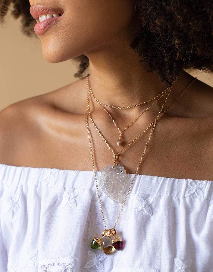 TAMARA COMOLLI-Rose Gold Pave Diamond My Mikado Necklace-ROSE GOLD
