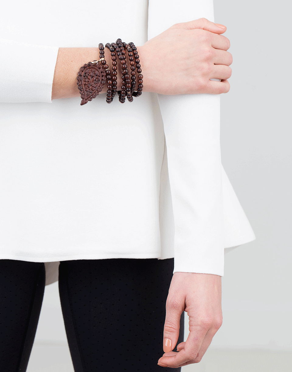 TAMARA COMOLLI-Snake Wood India Leaf Necklace-ROSE GOLD