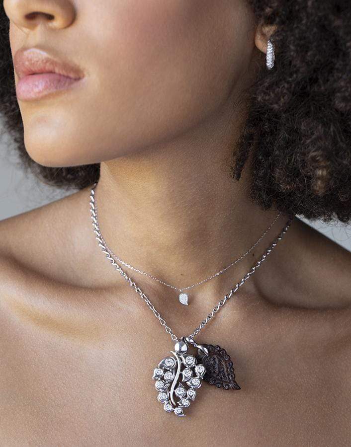 TAMARA COMOLLI-Pave Diamond Drop Sparkle Chain-WHITE GOLD