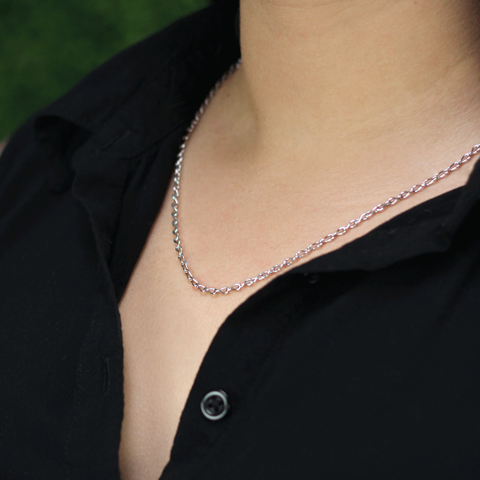 TAMARA COMOLLI-2.8MM Eight Chain Necklace-WHT GOLD