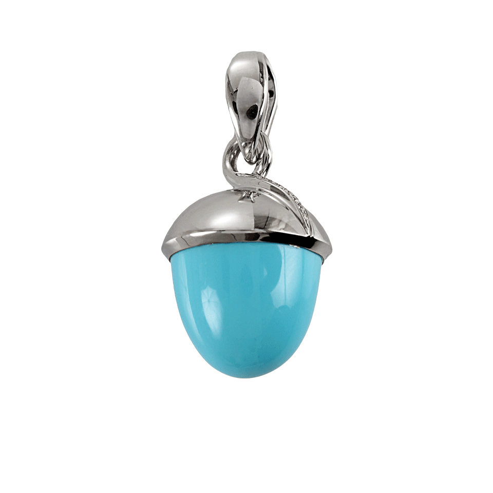 TAMARA COMOLLI-Extra Large Turquoise And Pave Bouquet Pendant-WHT GOLD