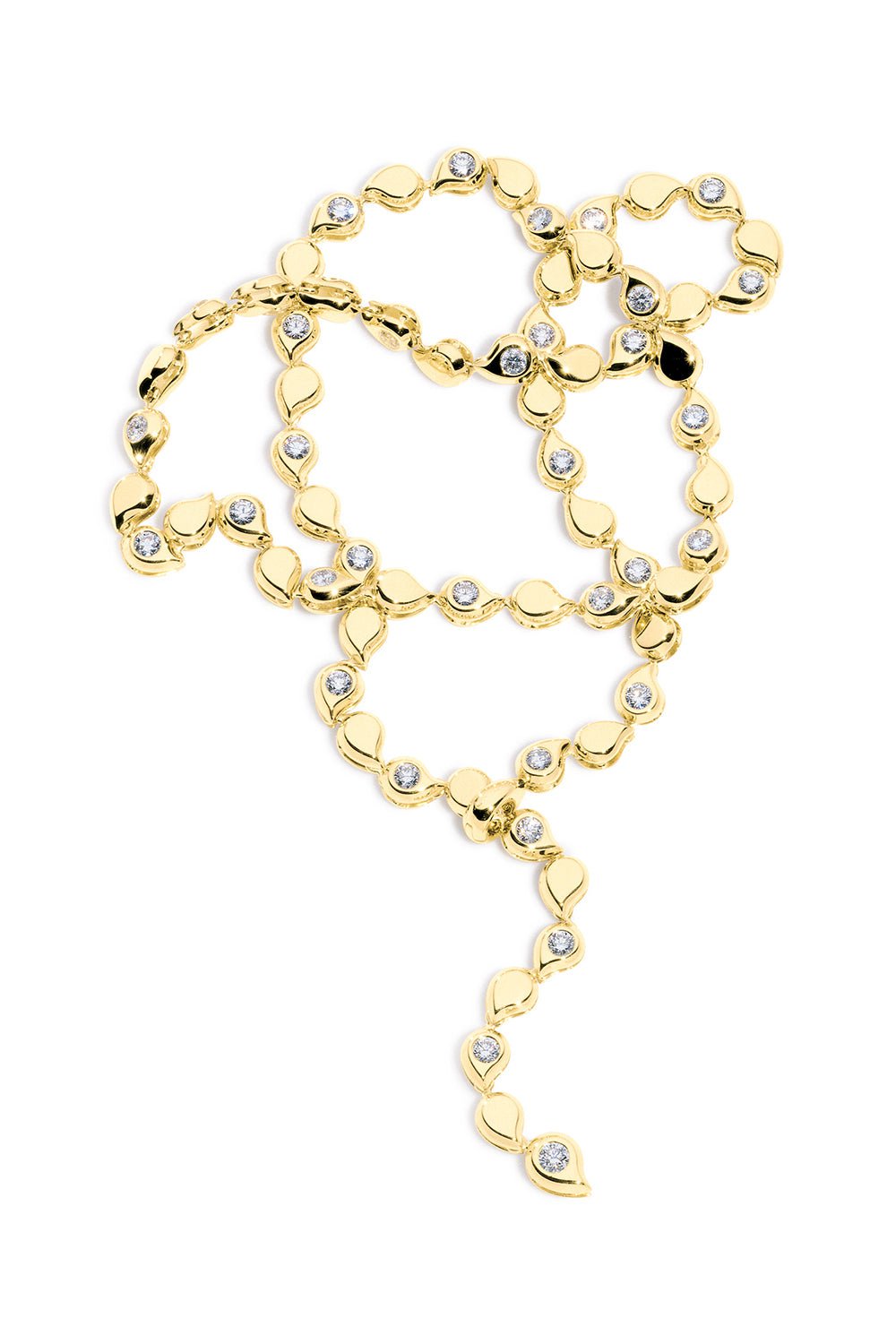 TAMARA COMOLLI-Collier Snowflakes Riviere Classic Necklace-YELLOW GOLD