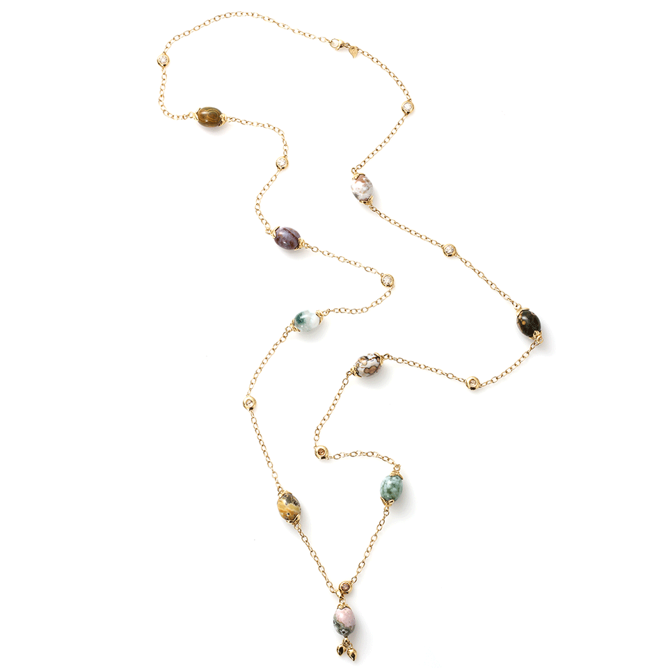 TAMARA COMOLLI-Ocean Jasper Hippie Glam Necklace-YELLOW GOLD
