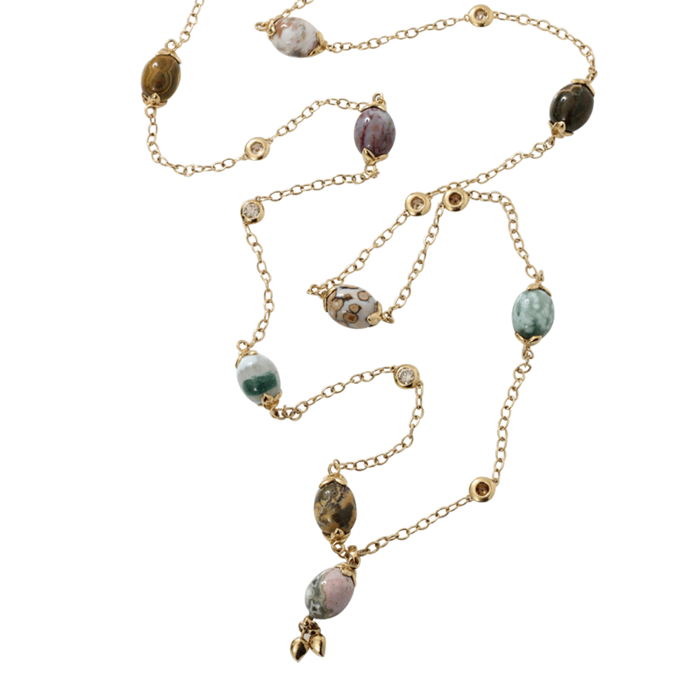 TAMARA COMOLLI-Ocean Jasper Hippie Necklace-YELLOW GOLD