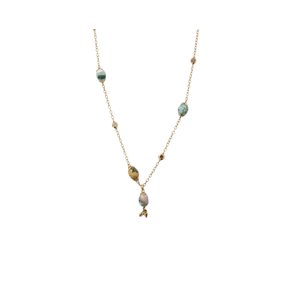 TAMARA COMOLLI-Ocean Jasper Hippie Necklace-YELLOW GOLD