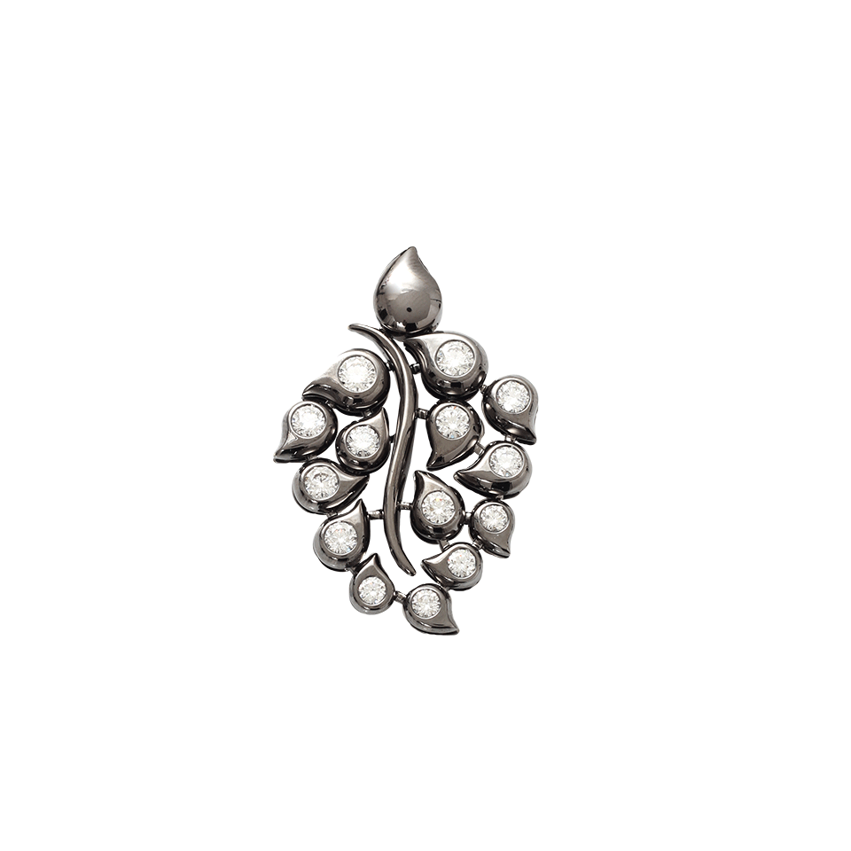 TAMARA COMOLLI-Classic Snowflake Leaf Pendant Necklace-BLACK GOLD