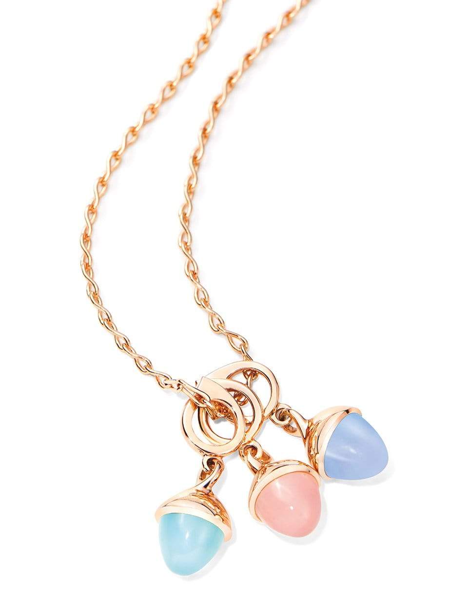 TAMARA COMOLLI-Blue Chalcedony Mikado Flamenco Pendant-ROSE GOLD
