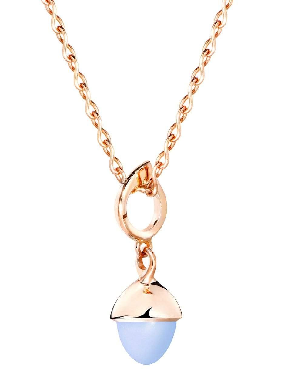 TAMARA COMOLLI-Blue Chalcedony Mikado Flamenco Pendant-ROSE GOLD