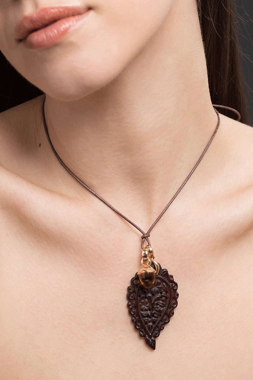 TAMARA COMOLLI-Citrine Mikado Bouquet Pendant-ROSE GOLD