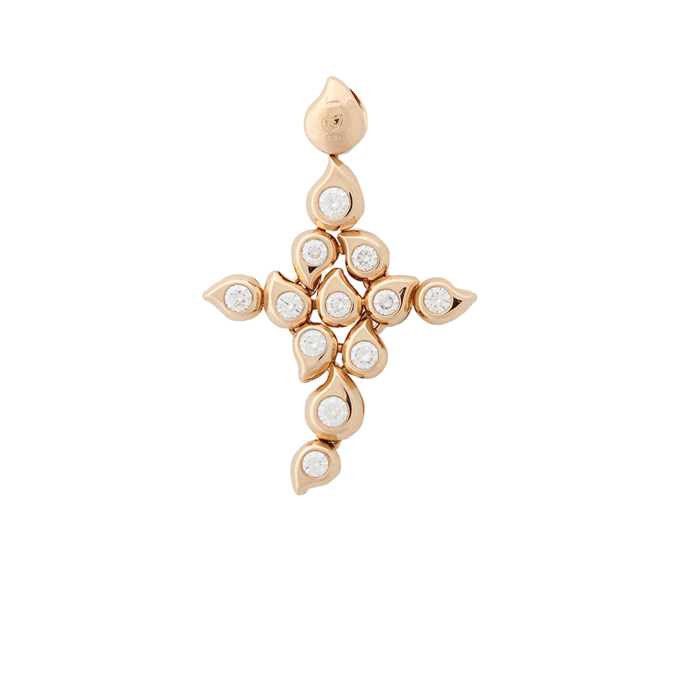 TAMARA COMOLLI-Diamond Snowflake Cross Pendant-ROSE GOLD