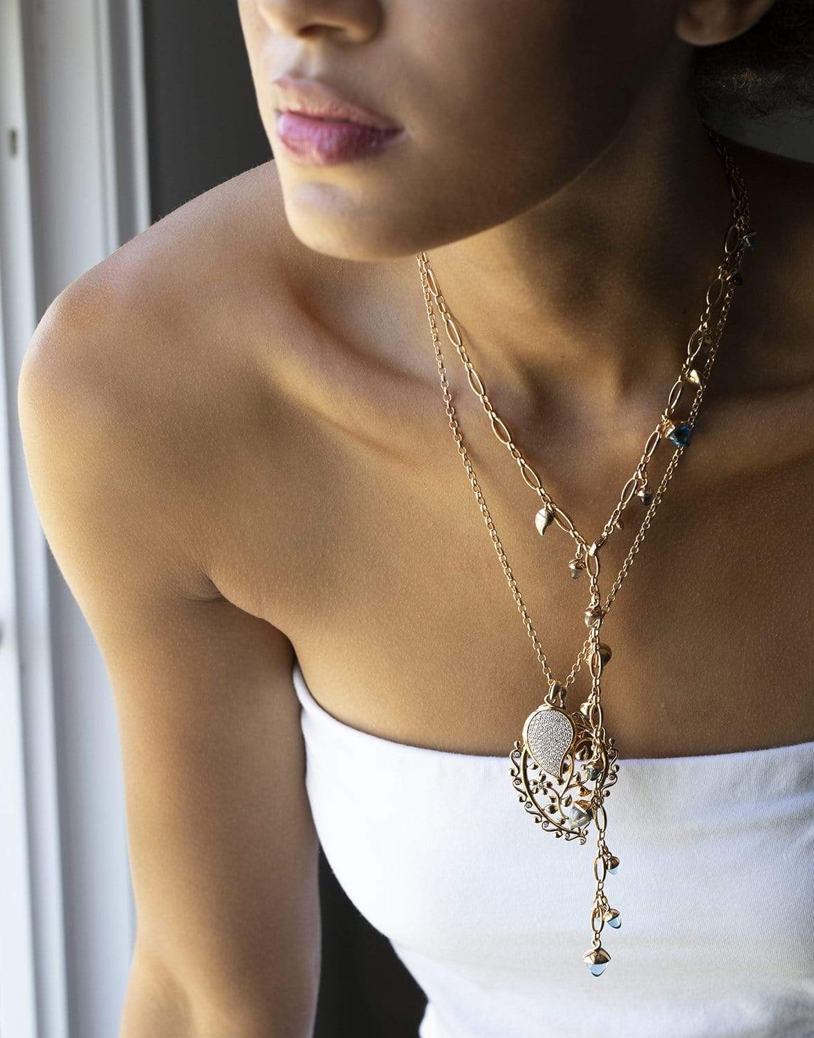 TAMARA COMOLLI-India Dream Diamond Pendant-ROSE GOLD
