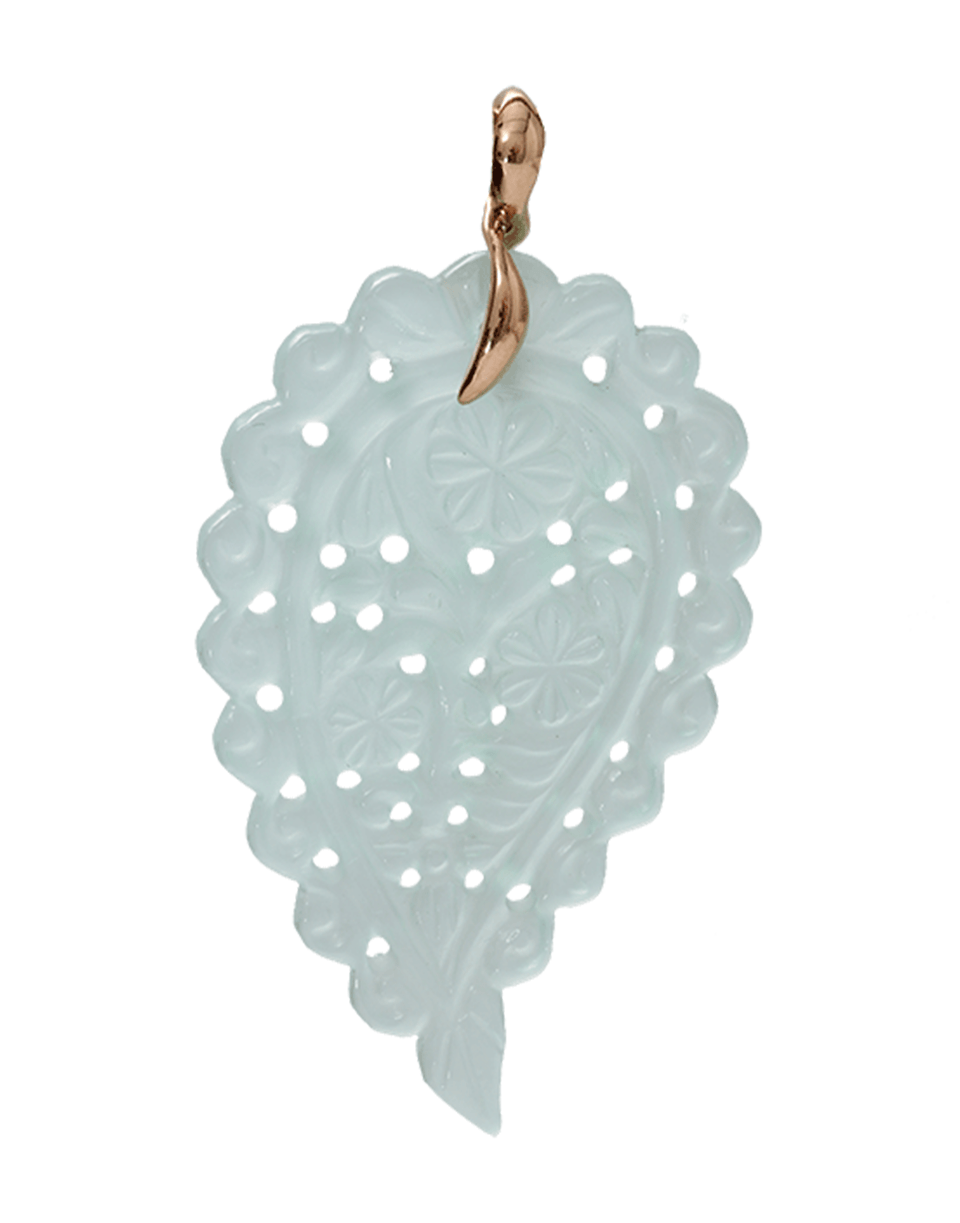 TAMARA COMOLLI-Large Aqua Chalcedony India Pendant-ROSE GOLD