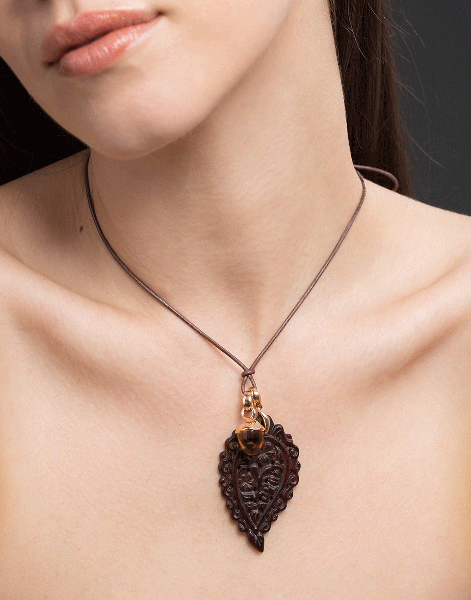 TAMARA COMOLLI-Large India Snakewood Pendant-ROSE GOLD
