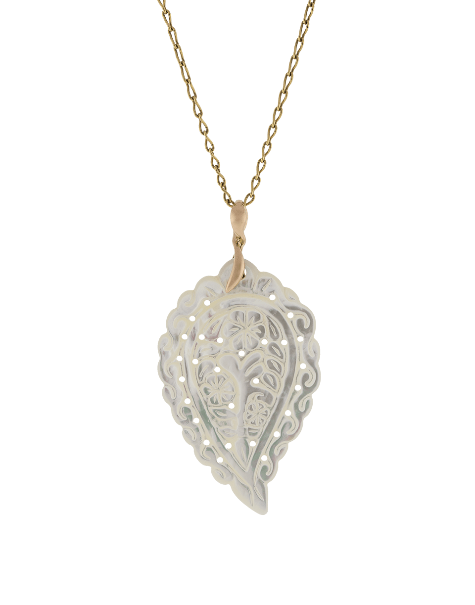 TAMARA COMOLLI-Large Mother Of Pearl Carved India Pendant-ROSE GOLD