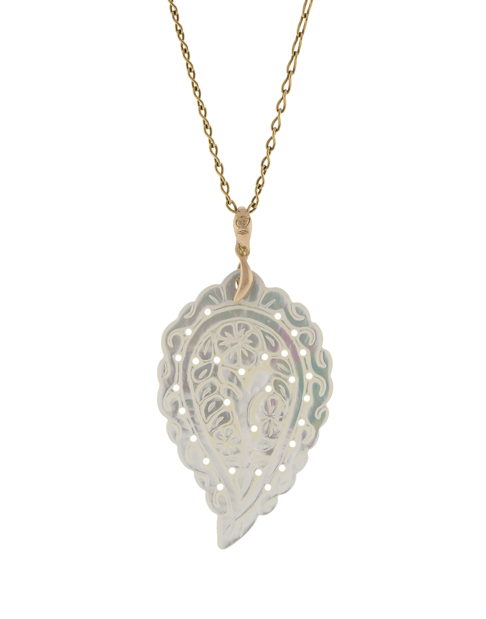 TAMARA COMOLLI-Large Mother Of Pearl Carved India Pendant-ROSE GOLD