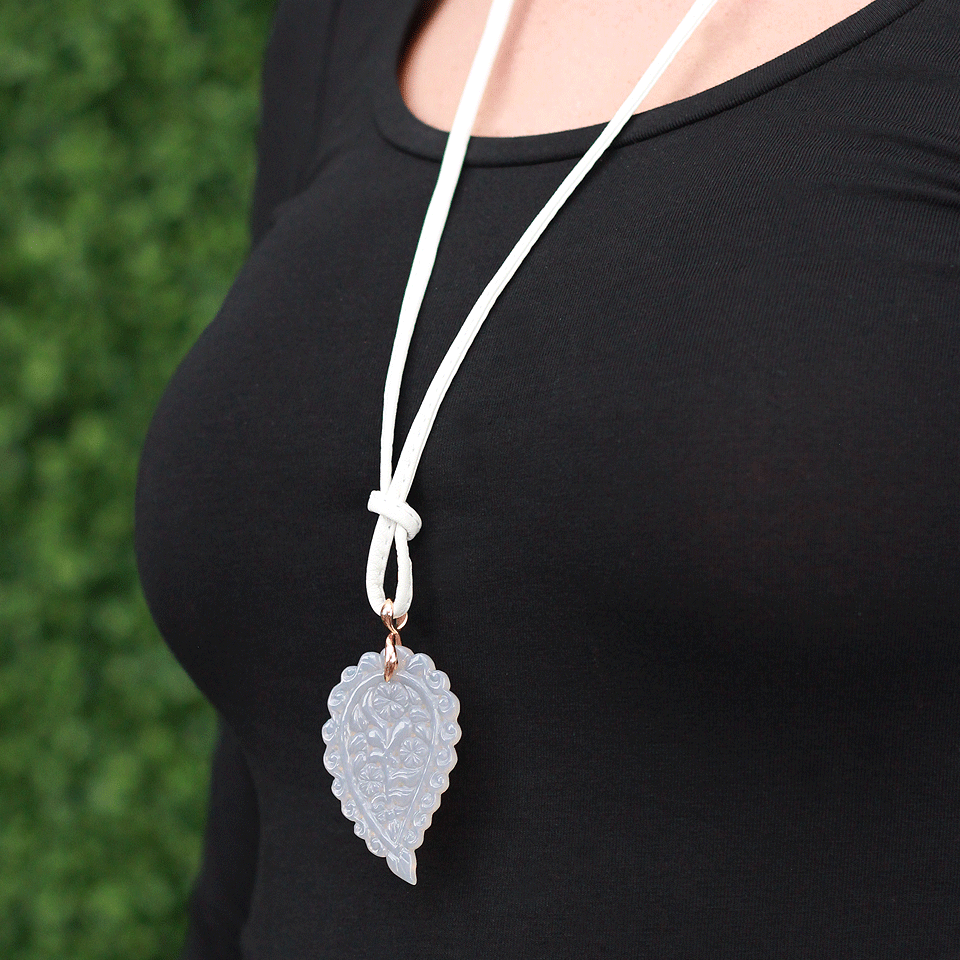 TAMARA COMOLLI-Large Mother Of Pearl Carved India Pendant-ROSE GOLD