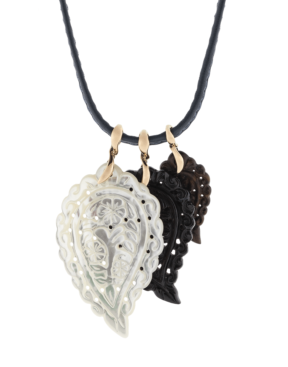 TAMARA COMOLLI-Large Mother Of Pearl Carved India Pendant-ROSE GOLD