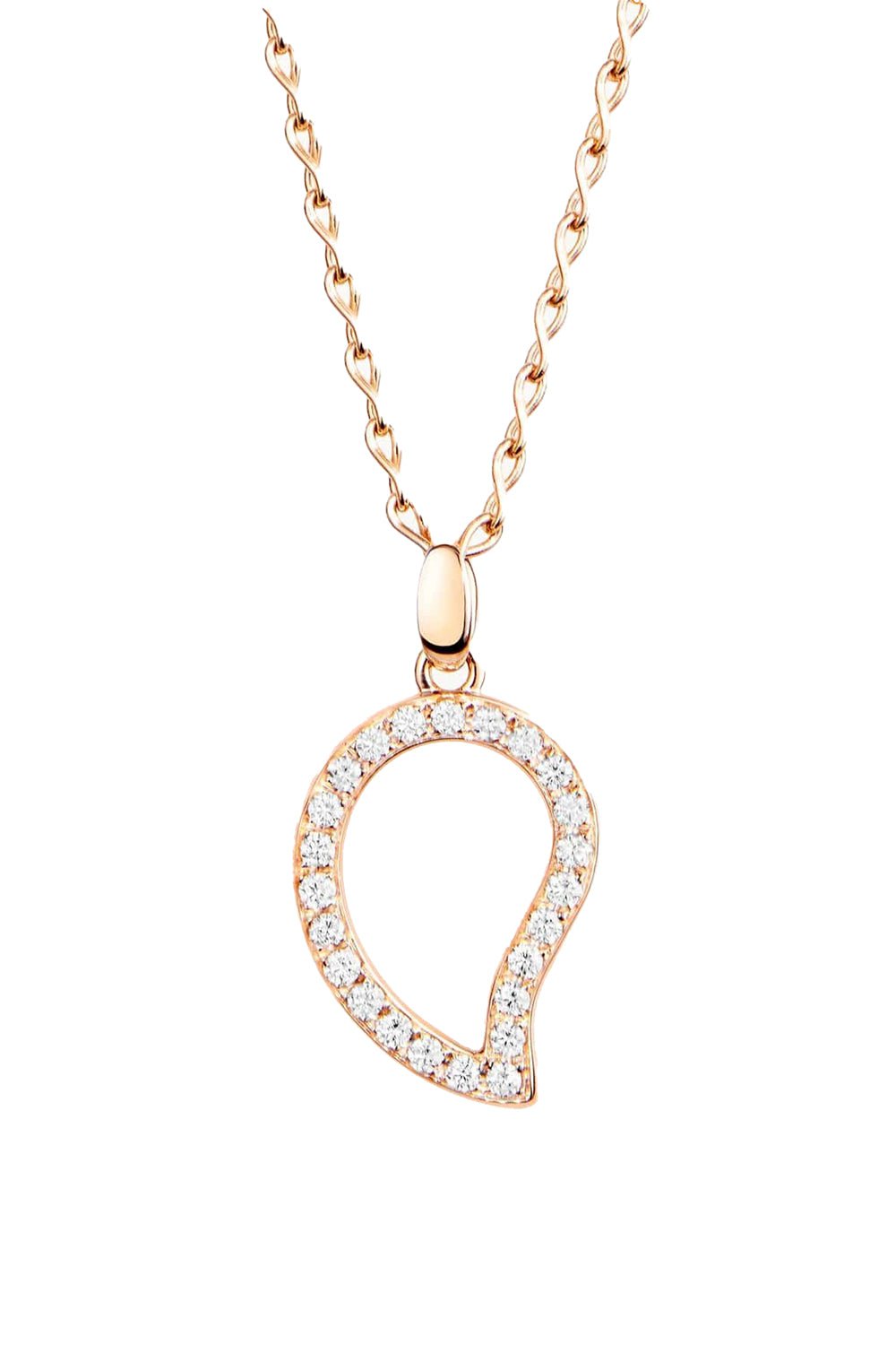 TAMARA COMOLLI-Large Paveline Drop Pendant-ROSE GOLD