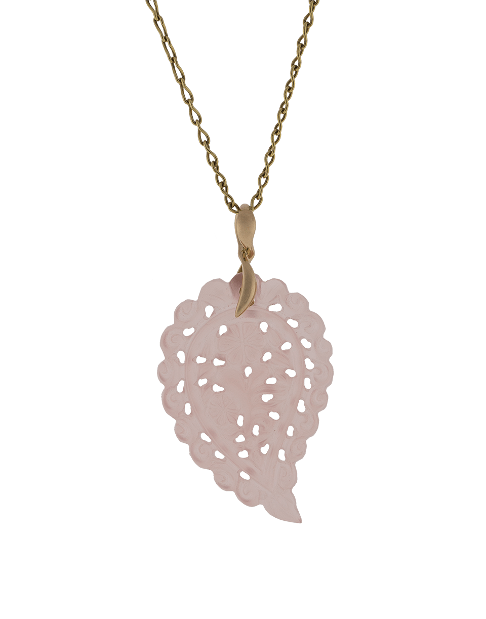 TAMARA COMOLLI-Medium Carved Rose Chalcedony India Pendant-ROSE GOLD