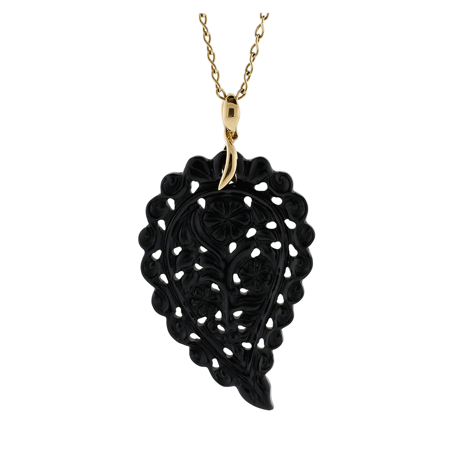 TAMARA COMOLLI-Medium Onyx Carved India Pendant-ROSE GOLD