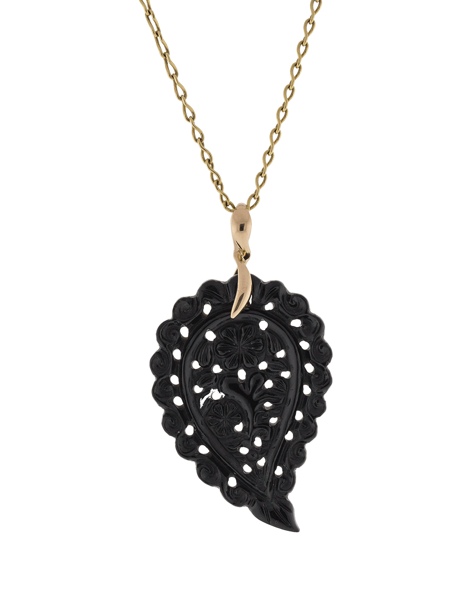 TAMARA COMOLLI-Medium Onyx Carved India Pendant-ROSE GOLD