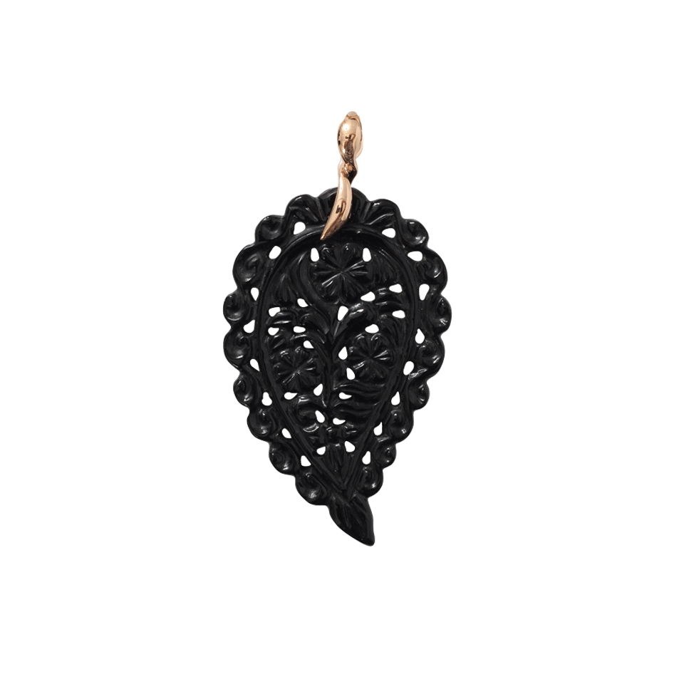 TAMARA COMOLLI-Medium Onyx Carved India Pendant-ROSE GOLD