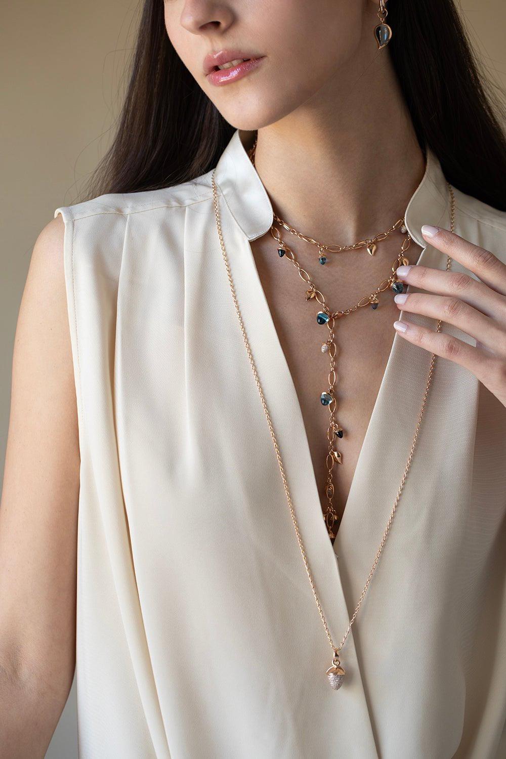 TAMARA COMOLLI-Mikado Bouquet Pendant - Diamond-ROSE GOLD