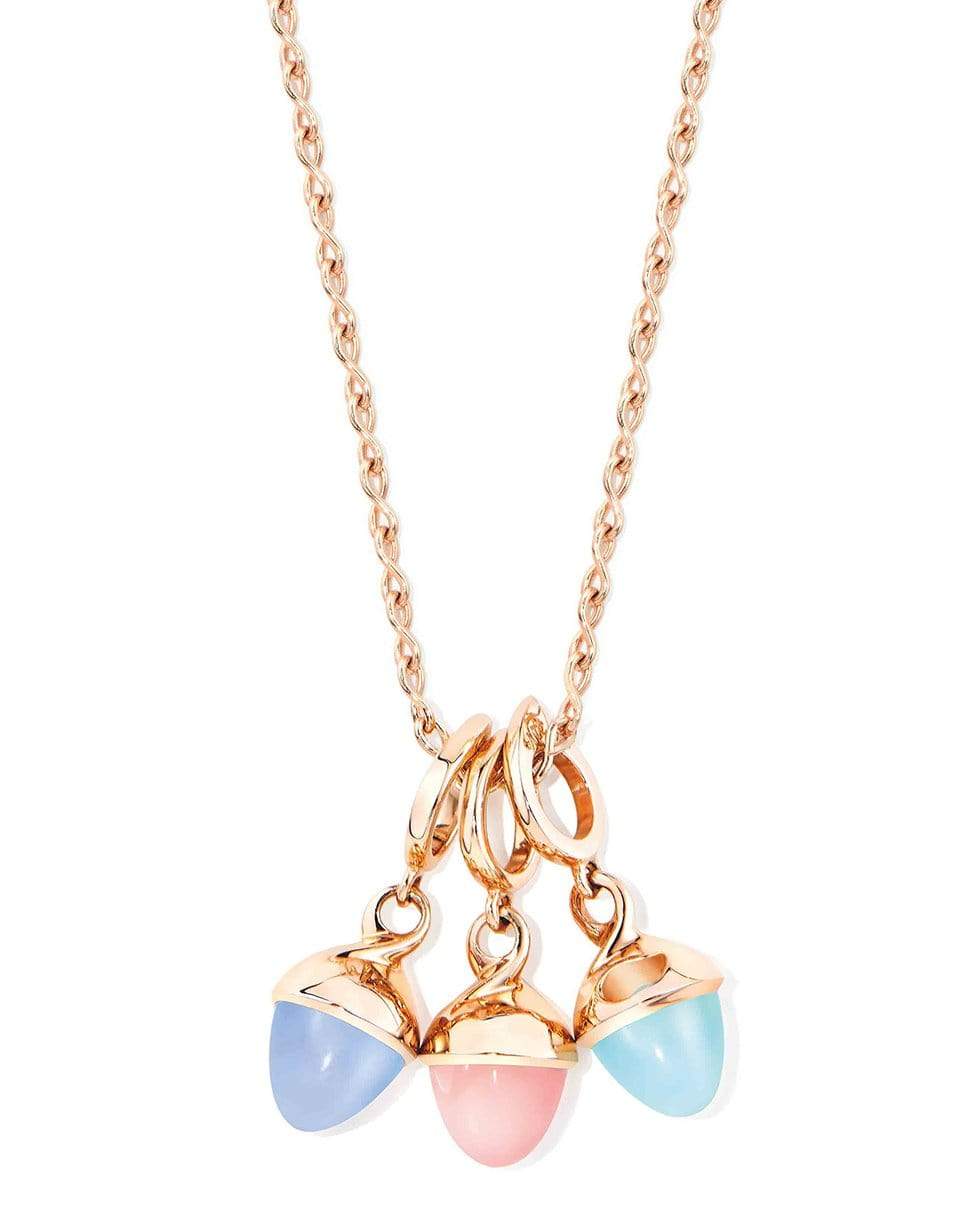 TAMARA COMOLLI-Pink Chalcedony Mikado Flamenco Pendant-ROSE GOLD