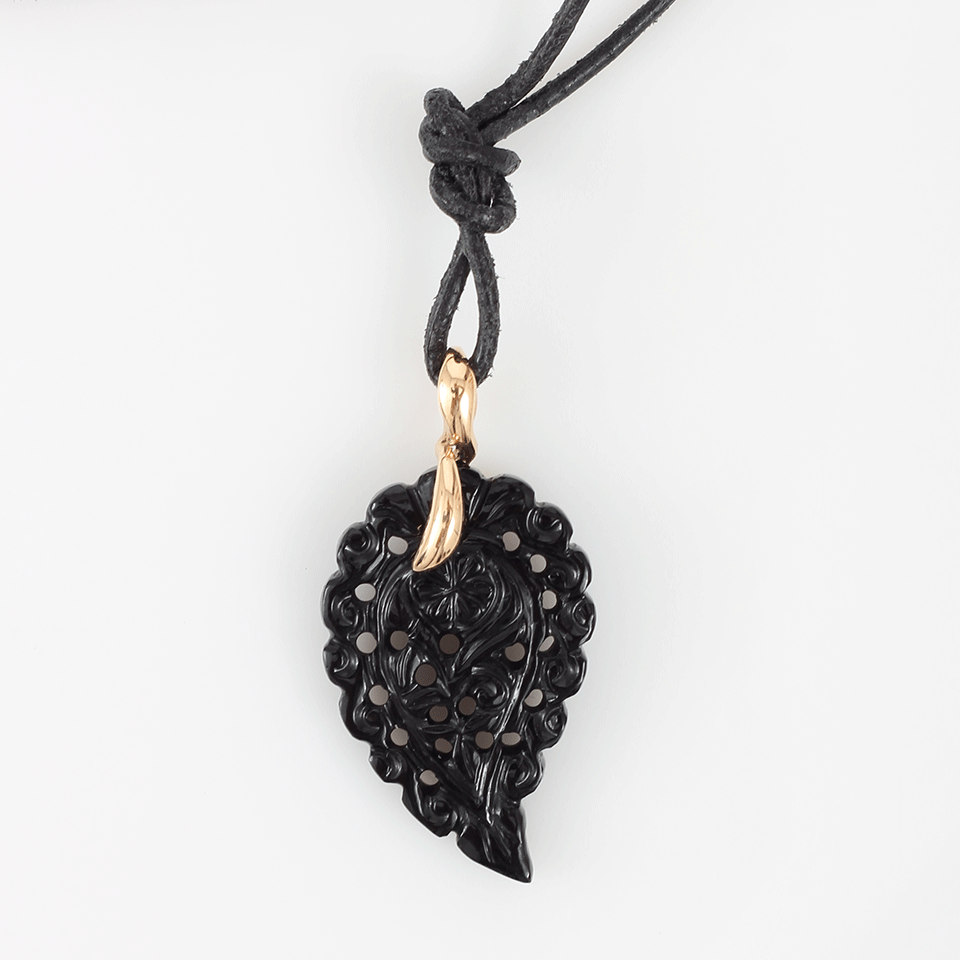 TAMARA COMOLLI-Small Black Onyx India Pendant-ROSE GOLD