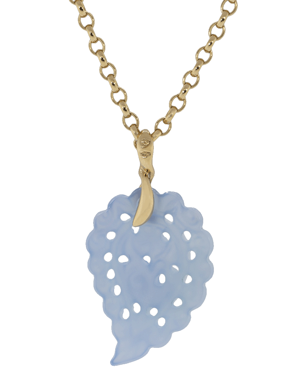 TAMARA COMOLLI-Small Carved Denim Chalcedony India Pendant-ROSE GOLD