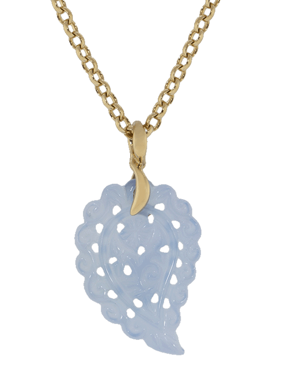 TAMARA COMOLLI-Small Carved Denim Chalcedony India Pendant-ROSE GOLD