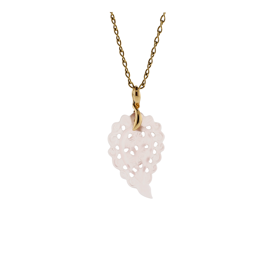 TAMARA COMOLLI-Small Carved Rose Chalcedony India Pendant-ROSE GOLD