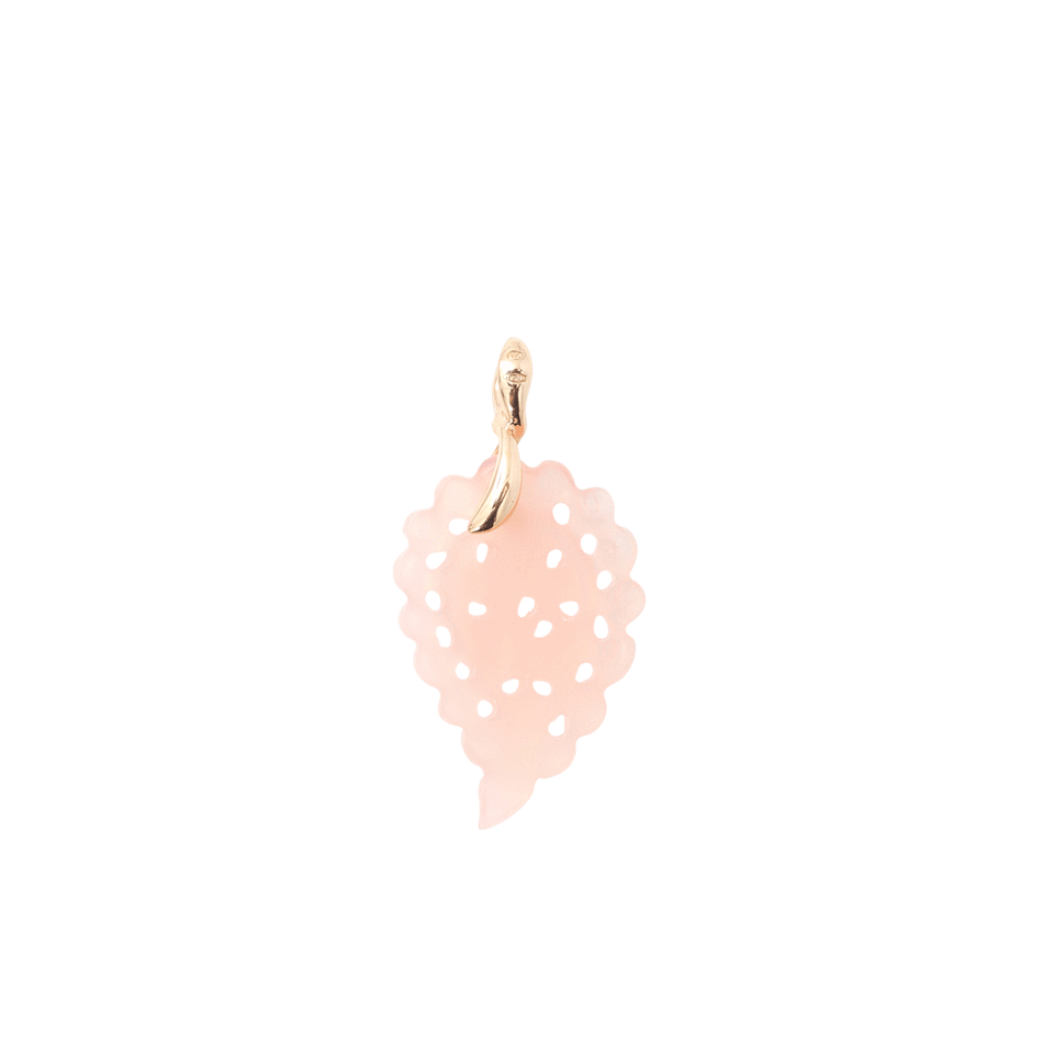TAMARA COMOLLI-Small Carved Rose Chalcedony India Pendant-ROSE GOLD