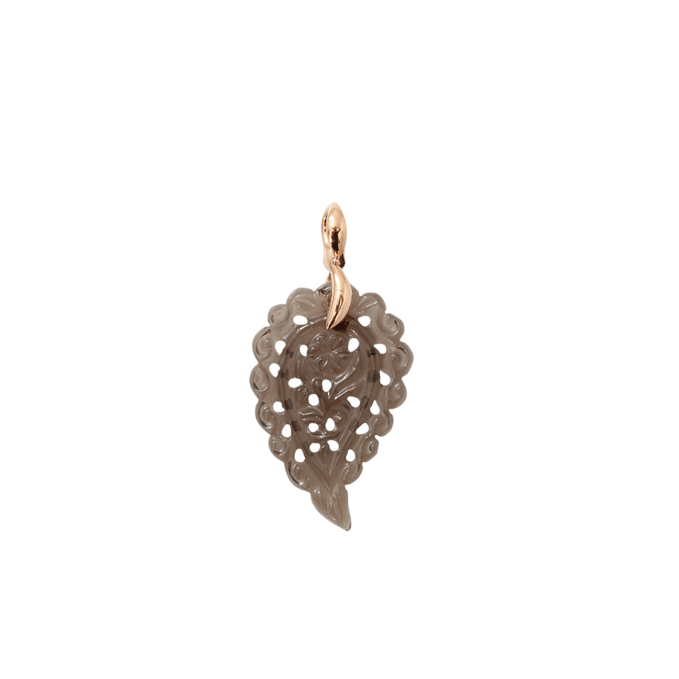 TAMARA COMOLLI-Small Carved Smokey Quartz India Pendant-ROSE GOLD