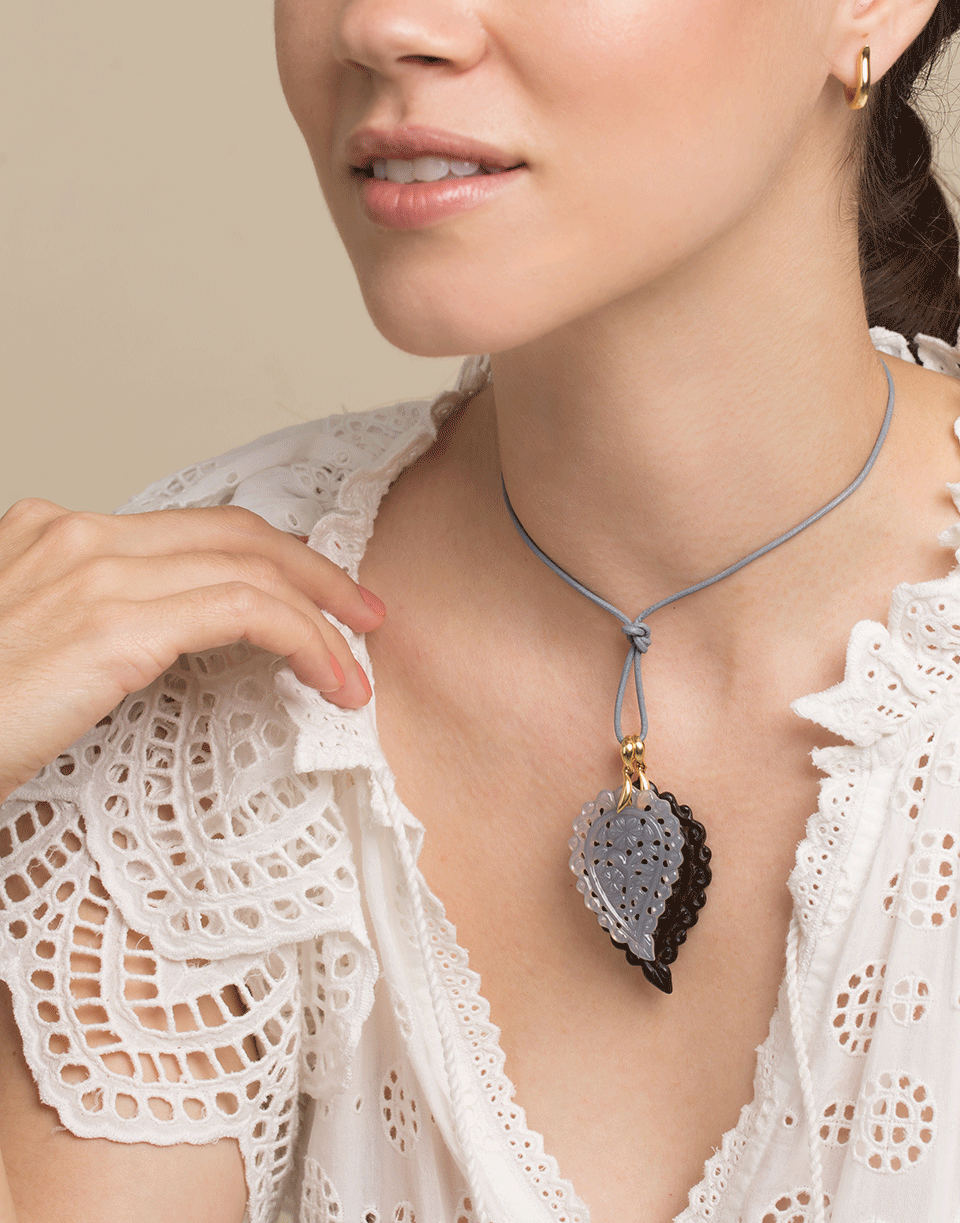 TAMARA COMOLLI-Small Onyx Carved India Pendant-ROSE GOLD