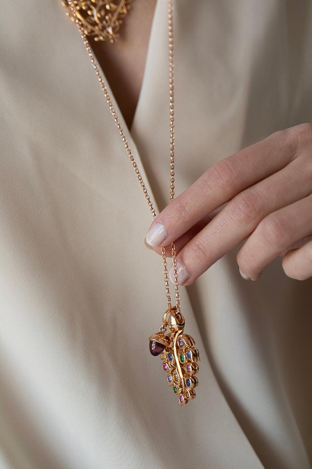 TAMARA COMOLLI-Snowflake Leaf Pendant-ROSE GOLD