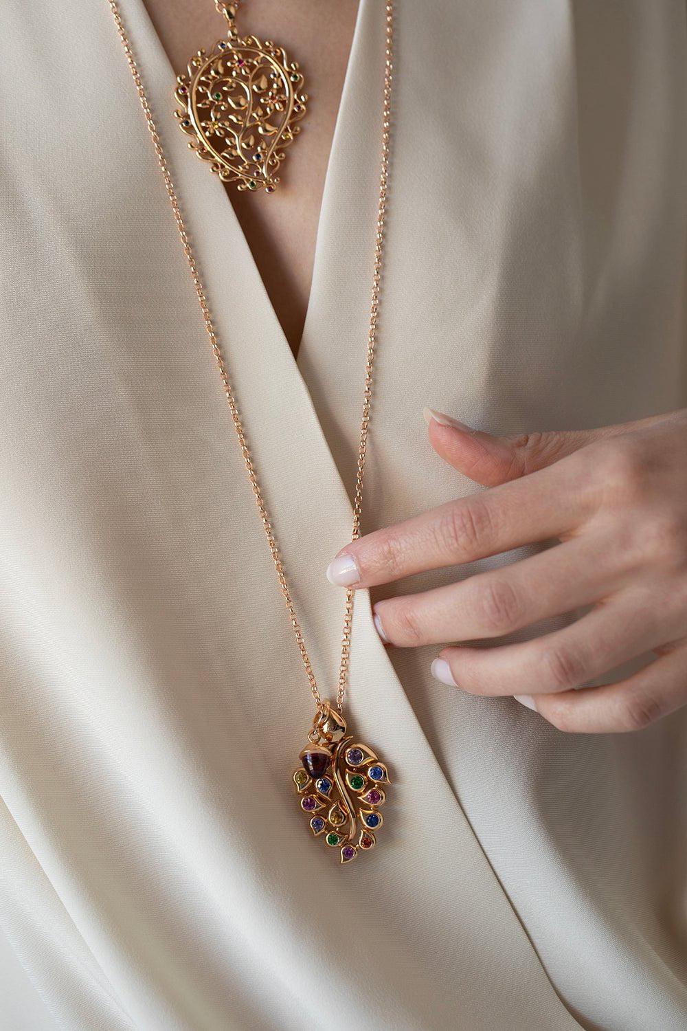 TAMARA COMOLLI-Snowflake Leaf Pendant-ROSE GOLD