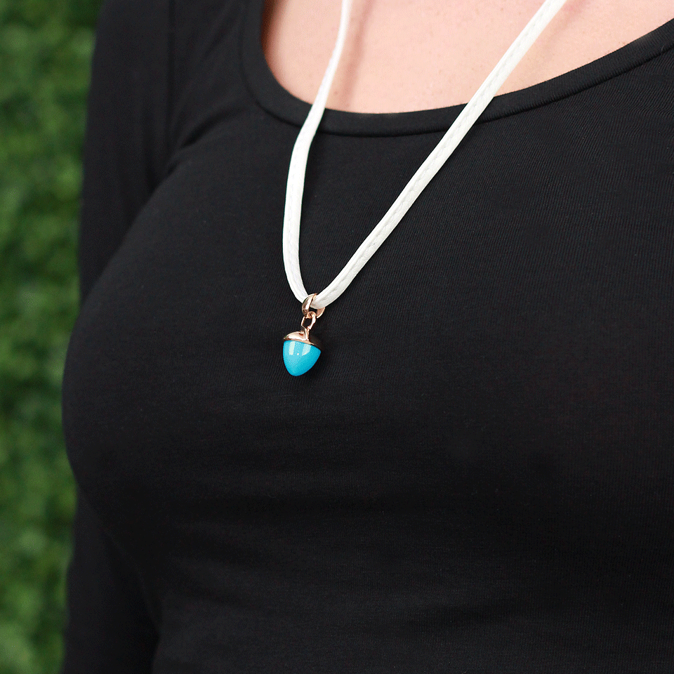 TAMARA COMOLLI-Turquoise Mikado Bouquet Pendant-ROSE GOLD