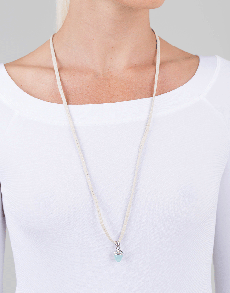 TAMARA COMOLLI-Aqua Chalcedony Fairy Mikado Pendant-WHITE GOLD