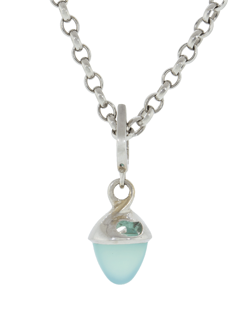 TAMARA COMOLLI-Aqua Chalcedony Fairy Mikado Pendant-WHITE GOLD