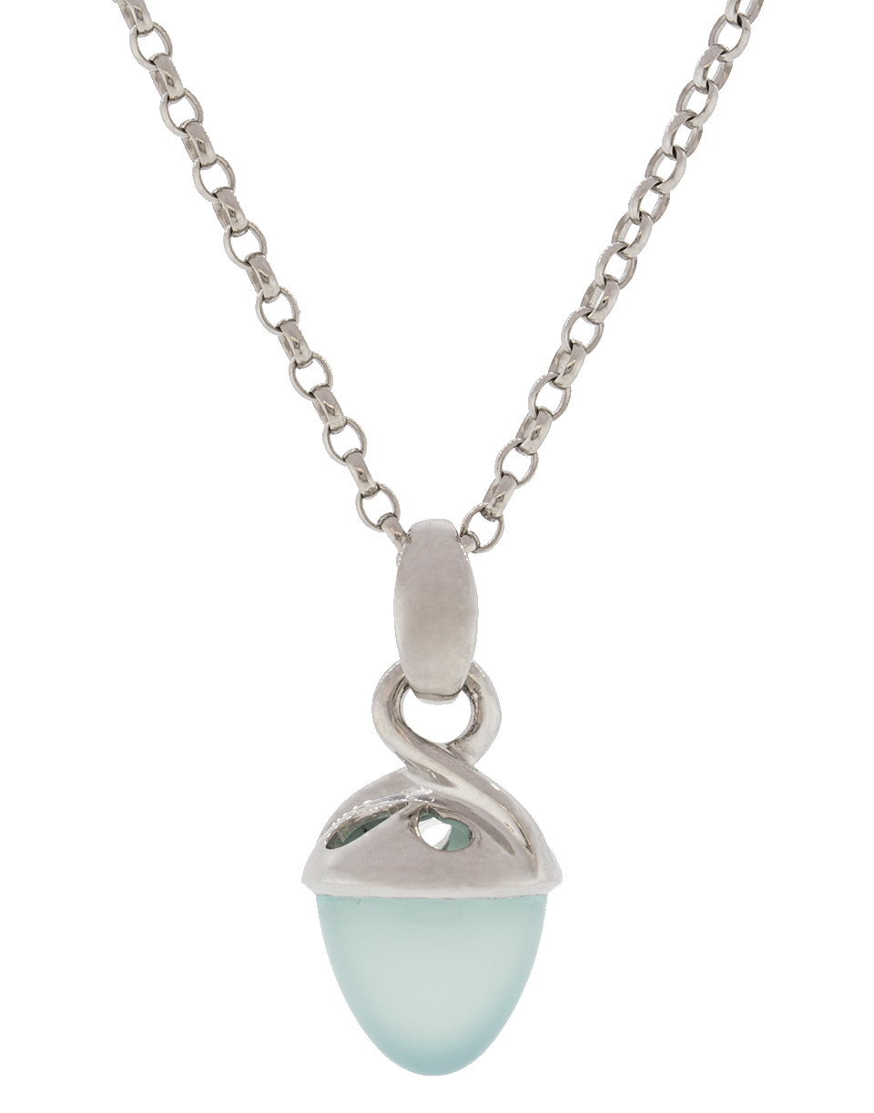 TAMARA COMOLLI-Aqua Chalcedony Fairy Mikado Pendant-WHITE GOLD