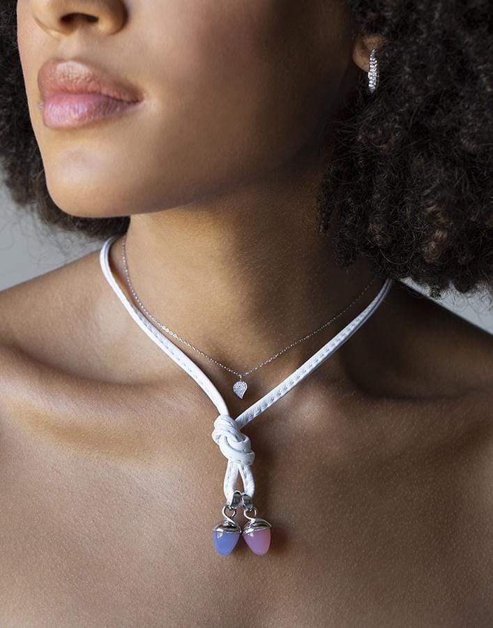 TAMARA COMOLLI-Blue Chalcedony Mikado Bouquet Pendant-WHITE GOLD